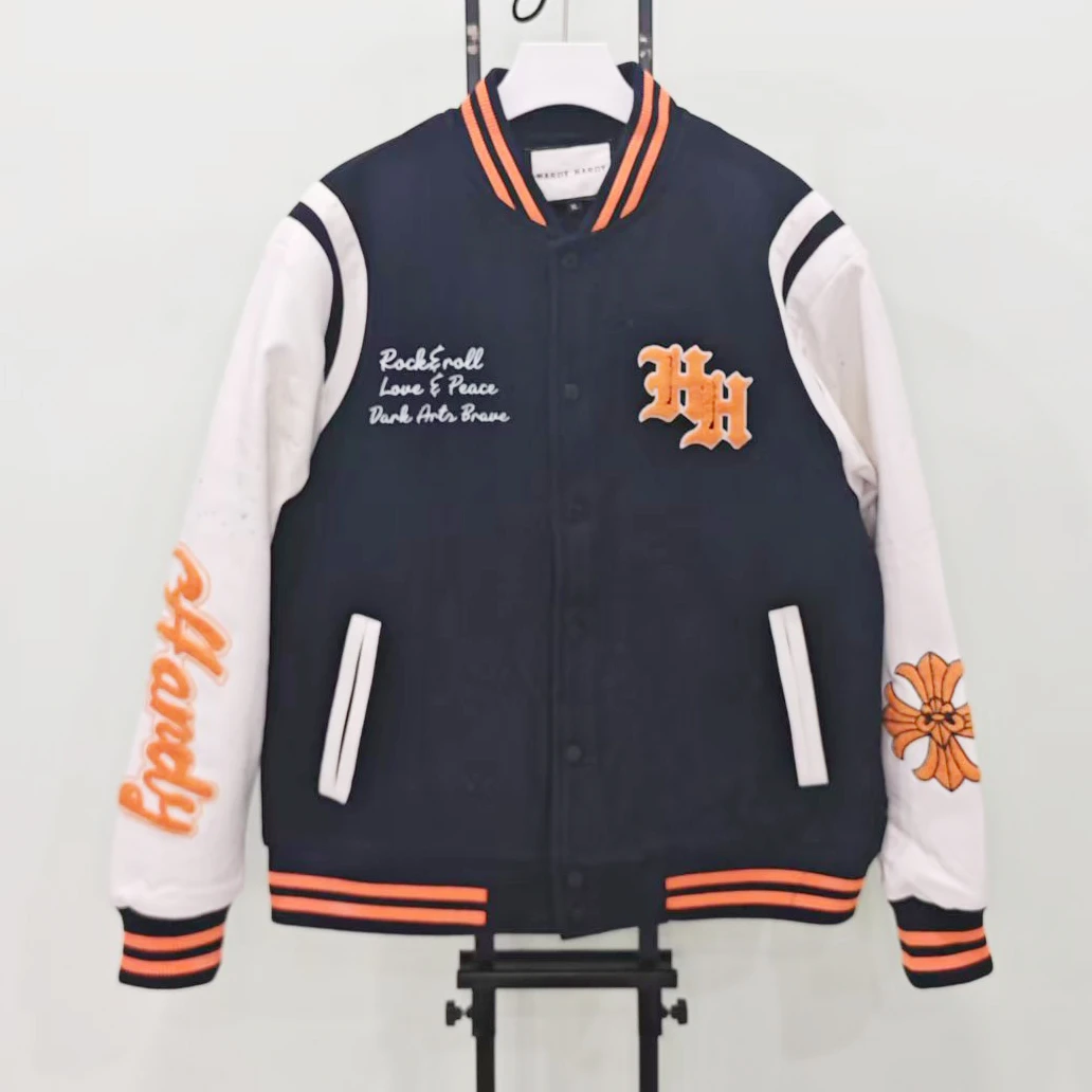 HD-外套春秋美式休闲情侣ol拼接撞色秋季