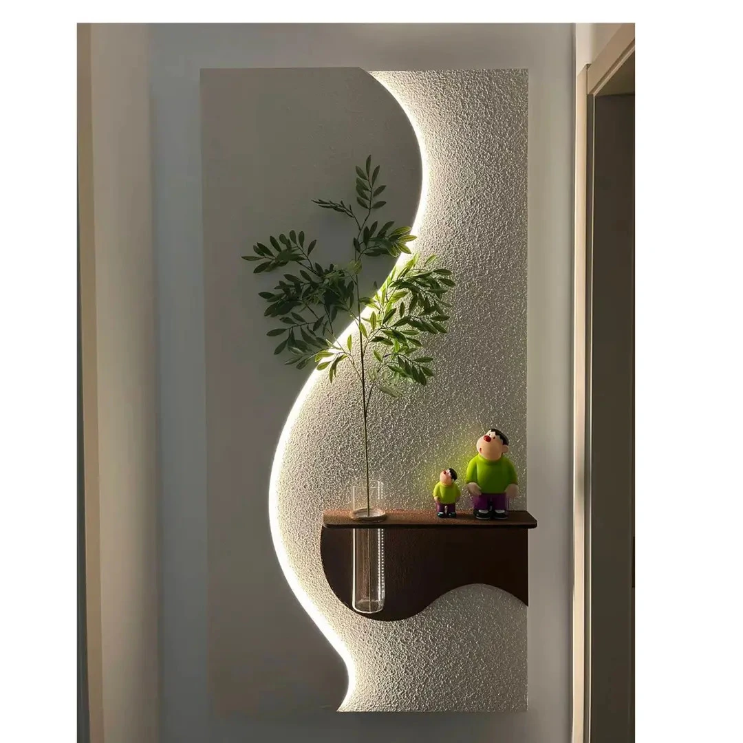 水培绿植玄关装饰画奶油风入户门走廊过道墙壁画砂岩挂画2025新款