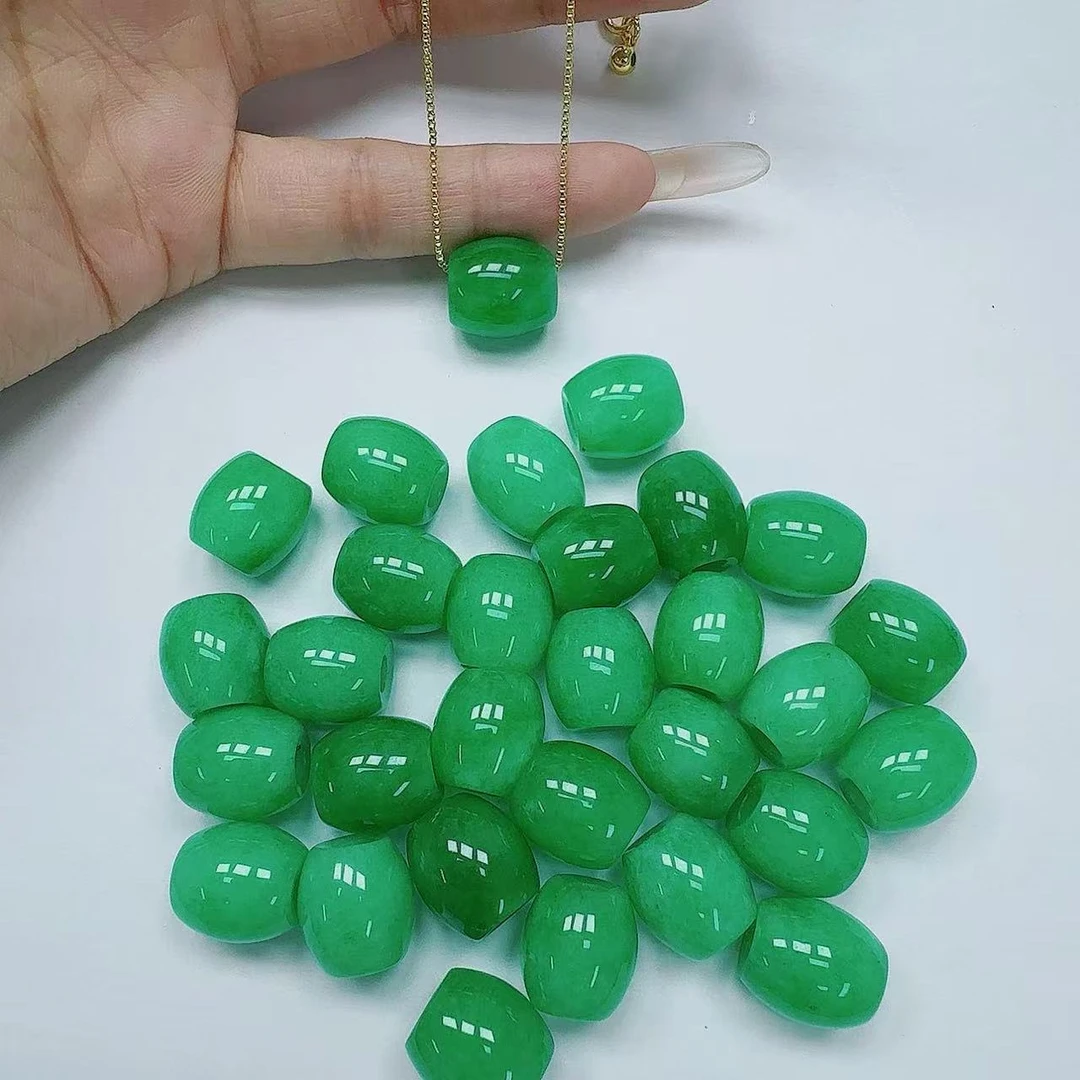 时尚绿桶珠吊坠裸