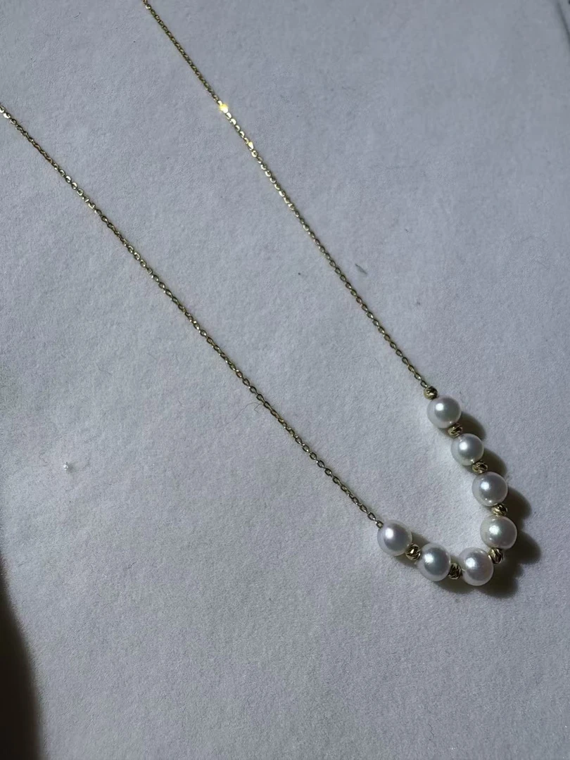 DX33七珠微笑淡水珍珠5-6MM时尚百搭经典气质简约