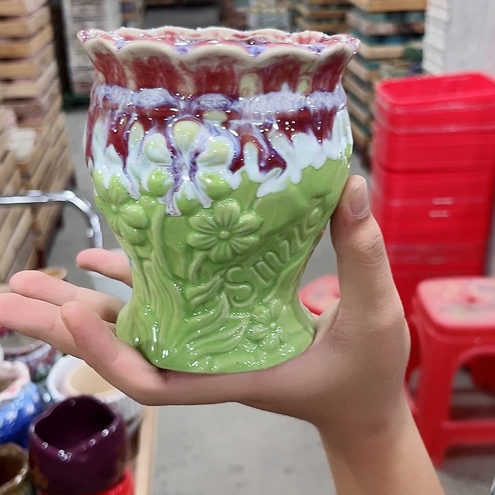 有孔.凑单10元陶瓷花盆发货！