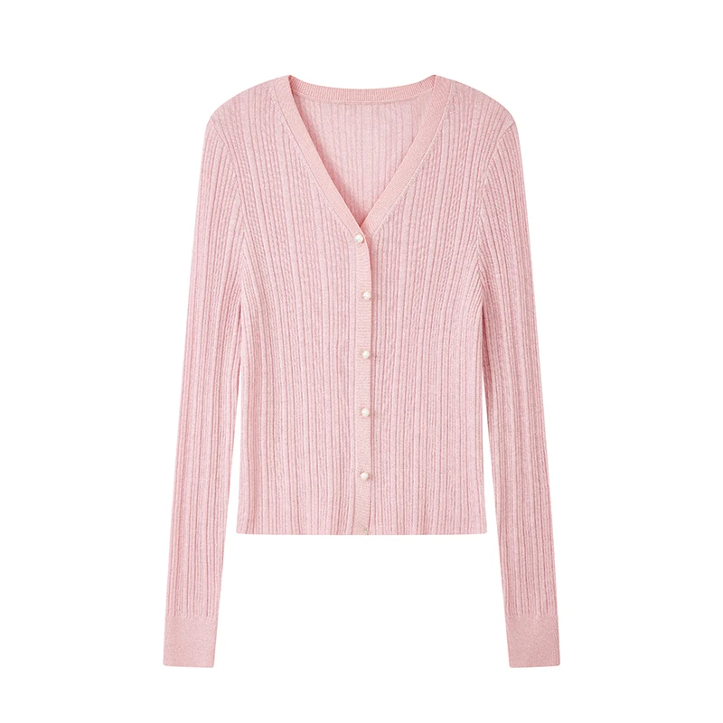 【直播专享】细条V领针织开衫N7503