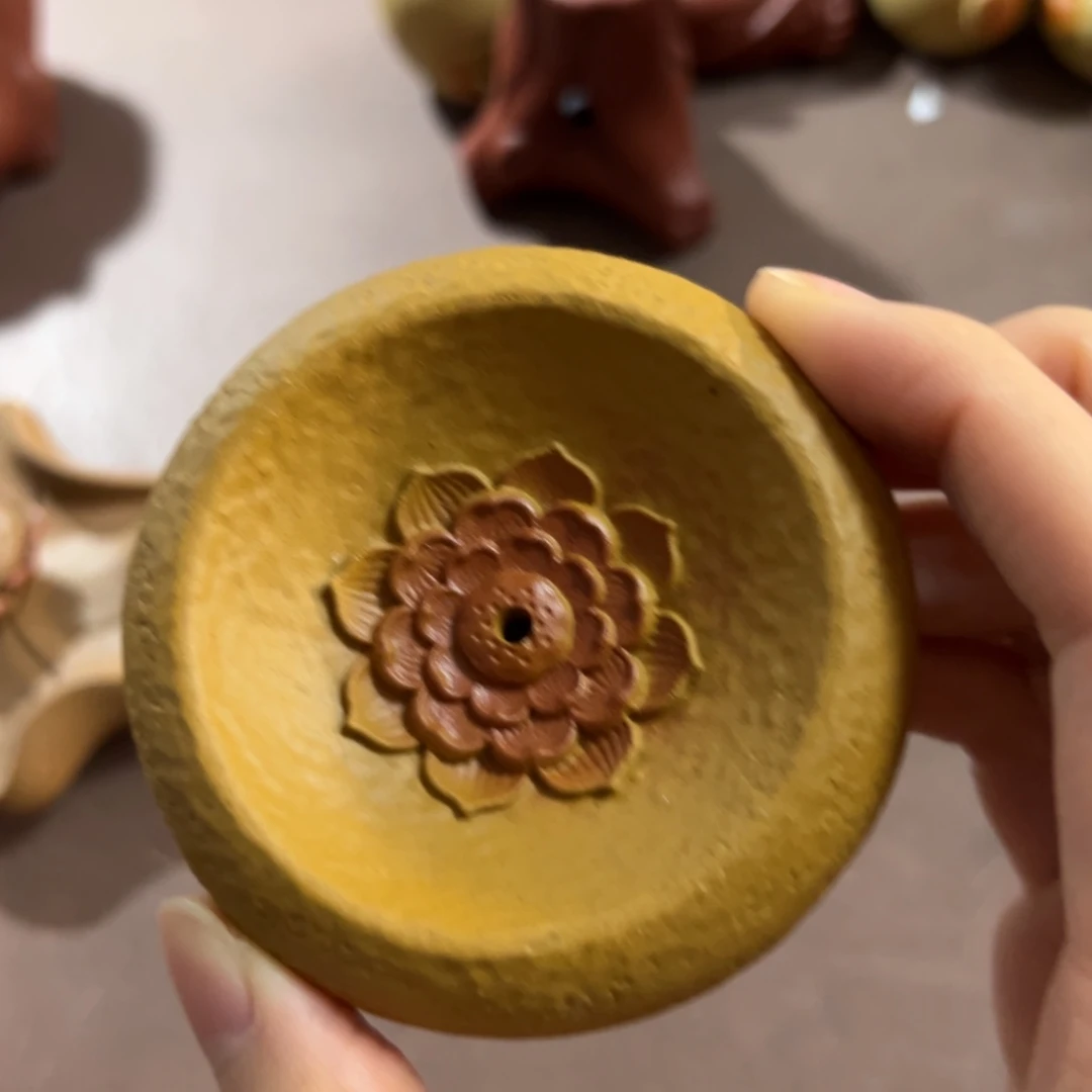 茶壶紫砂段泥莲花香插