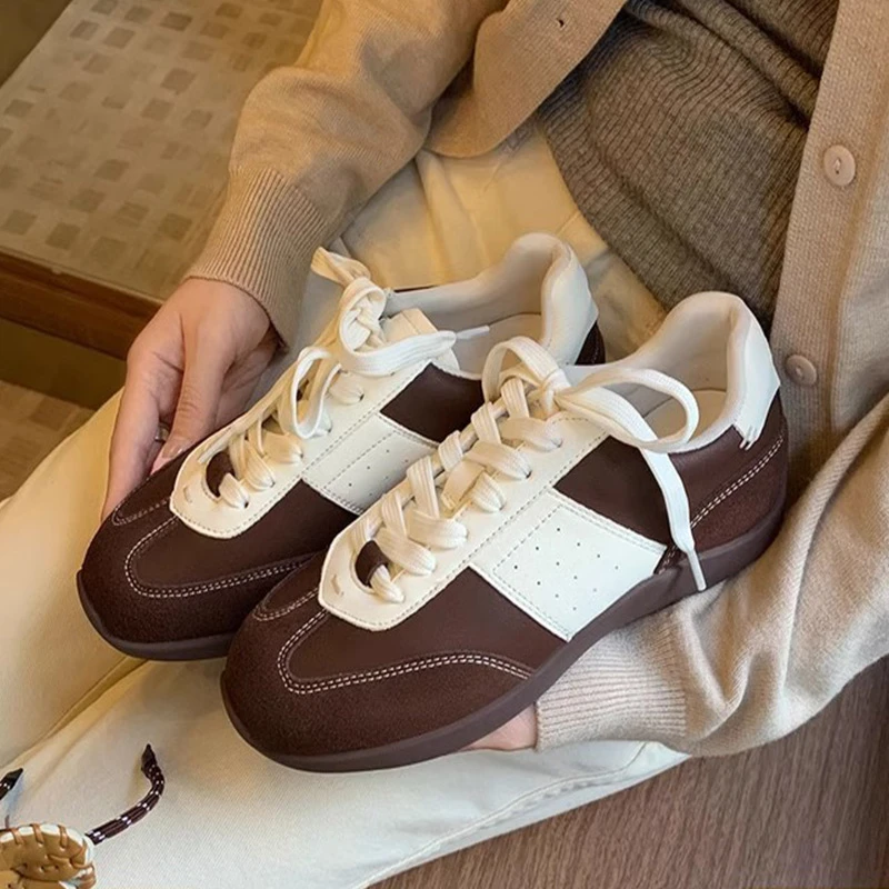 【葡萄家】初秋美拉德~拼色系带女德训鞋潮流百搭春夏女士阿甘鞋