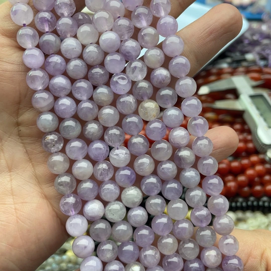 玛瑙/玉髓珠宝半成品未镶嵌一条装8mm紫水圆珠