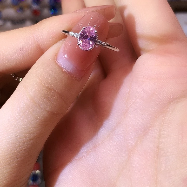 蓝宝石戒指银S925镶嵌