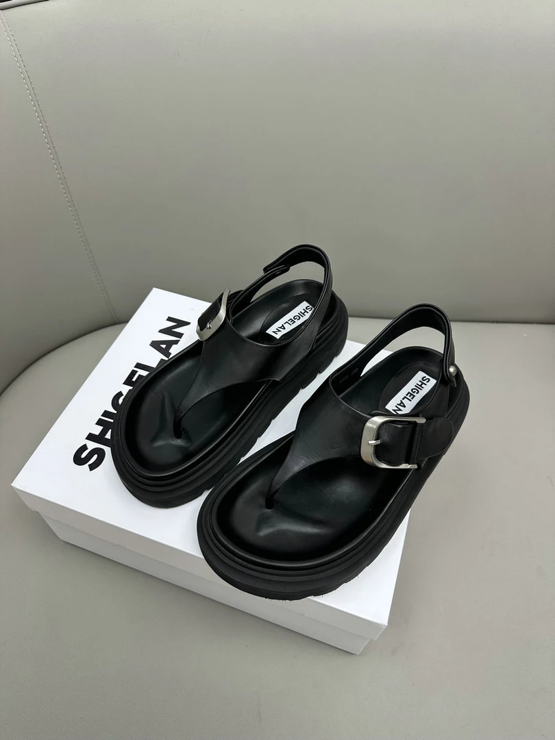 诗歌兰欧洲站女鞋2025夏季新款时尚百搭厚底增高凉鞋舒适罗马沙滩