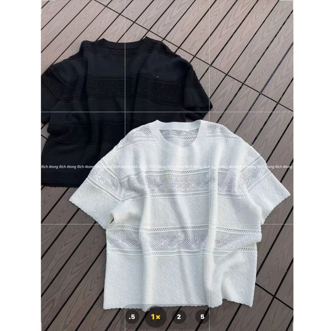 atong/阿彤-【惬意短袖】2025 进口和纸纱波浪鼓织法上衣0404-31