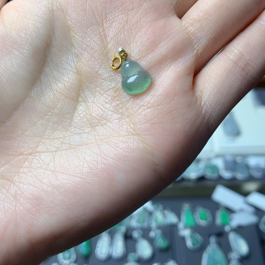 翡翠银S925镶嵌挂件