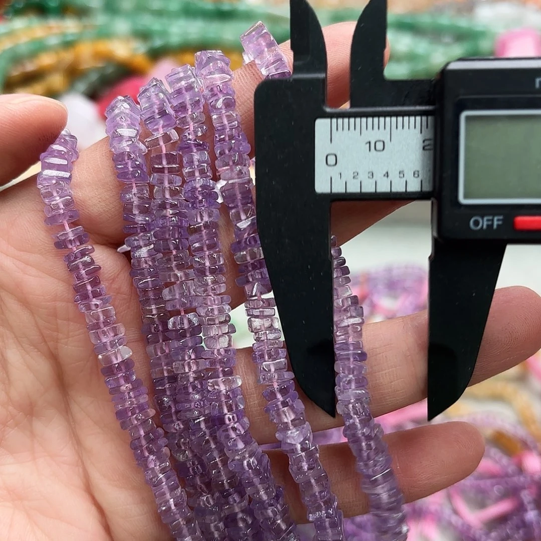 玛瑙/玉髓未镶嵌珠宝半成品卡5紫晶方片一条
