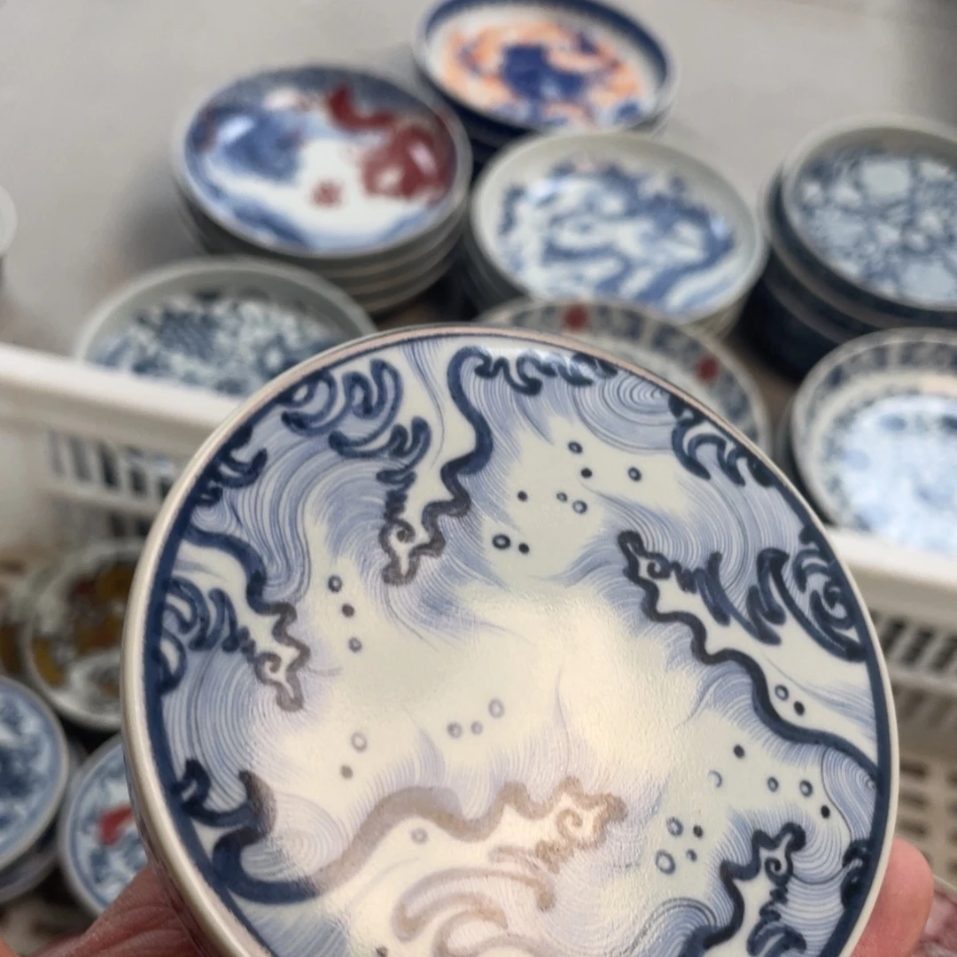 瓷片景德镇青花椒盐海水盖置