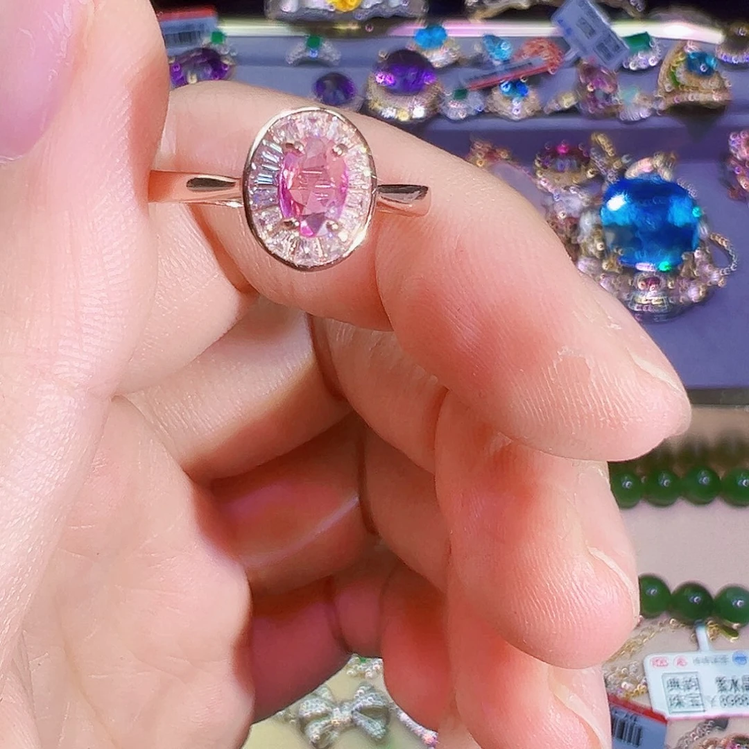 蓝宝石戒指银S925镶嵌