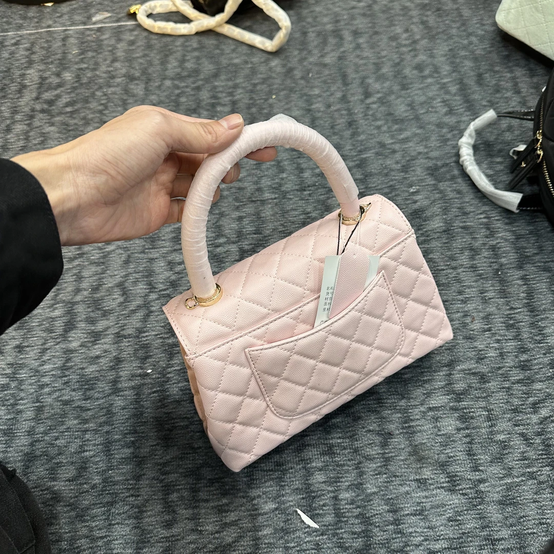 新款单肩包憨豆粉色