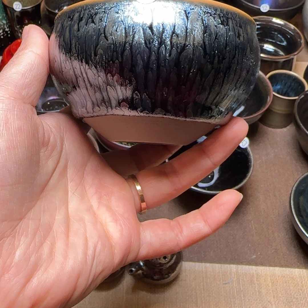 茶盏46若叶百花风水岗大口径