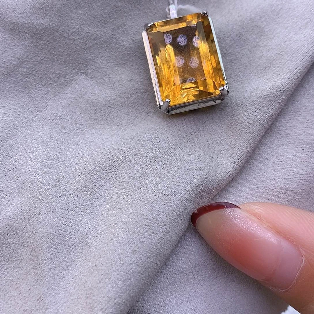 黄晶纯天然无优化黄水晶x银S925镶嵌耀****器