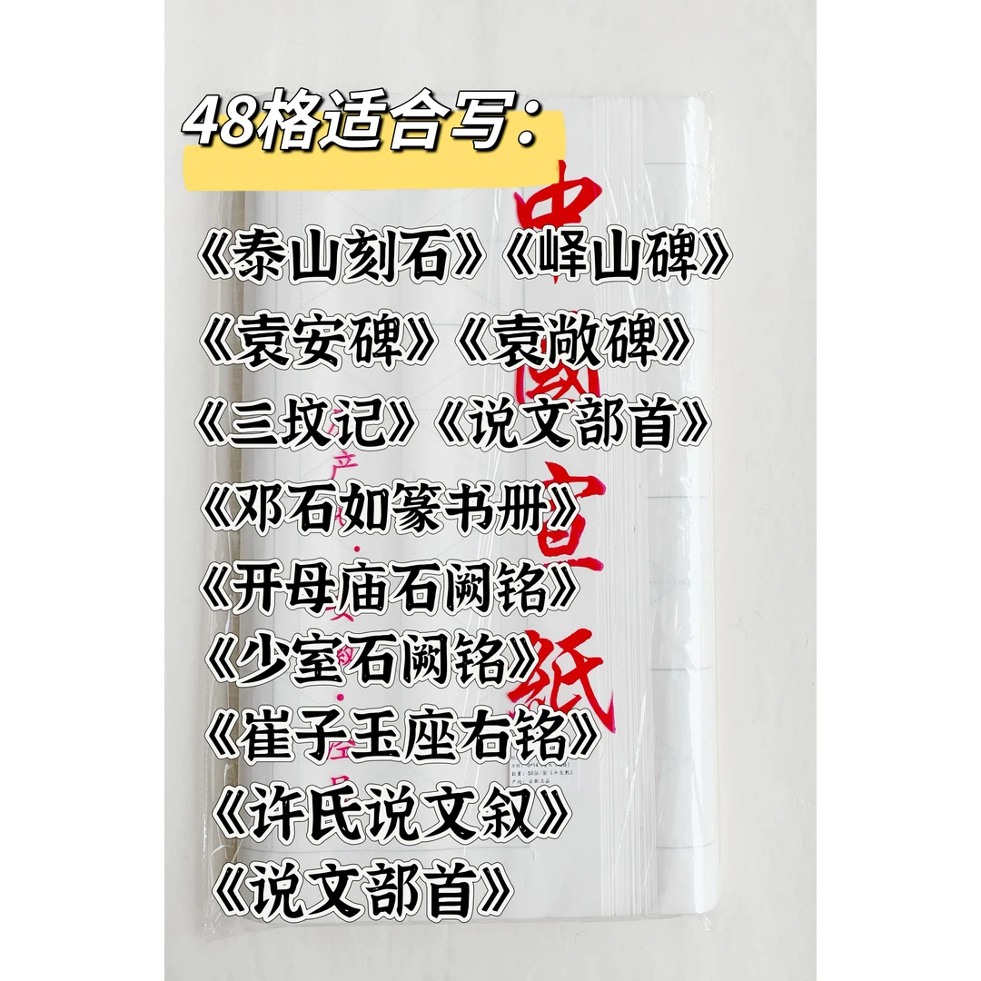 泰山逸墨堂10x15厘米48格书法用纸中国宣纸篆书专用纸