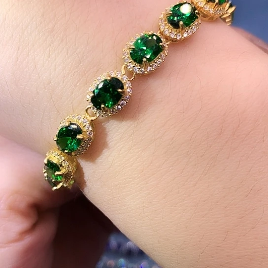 透辉石手链银S925镶嵌