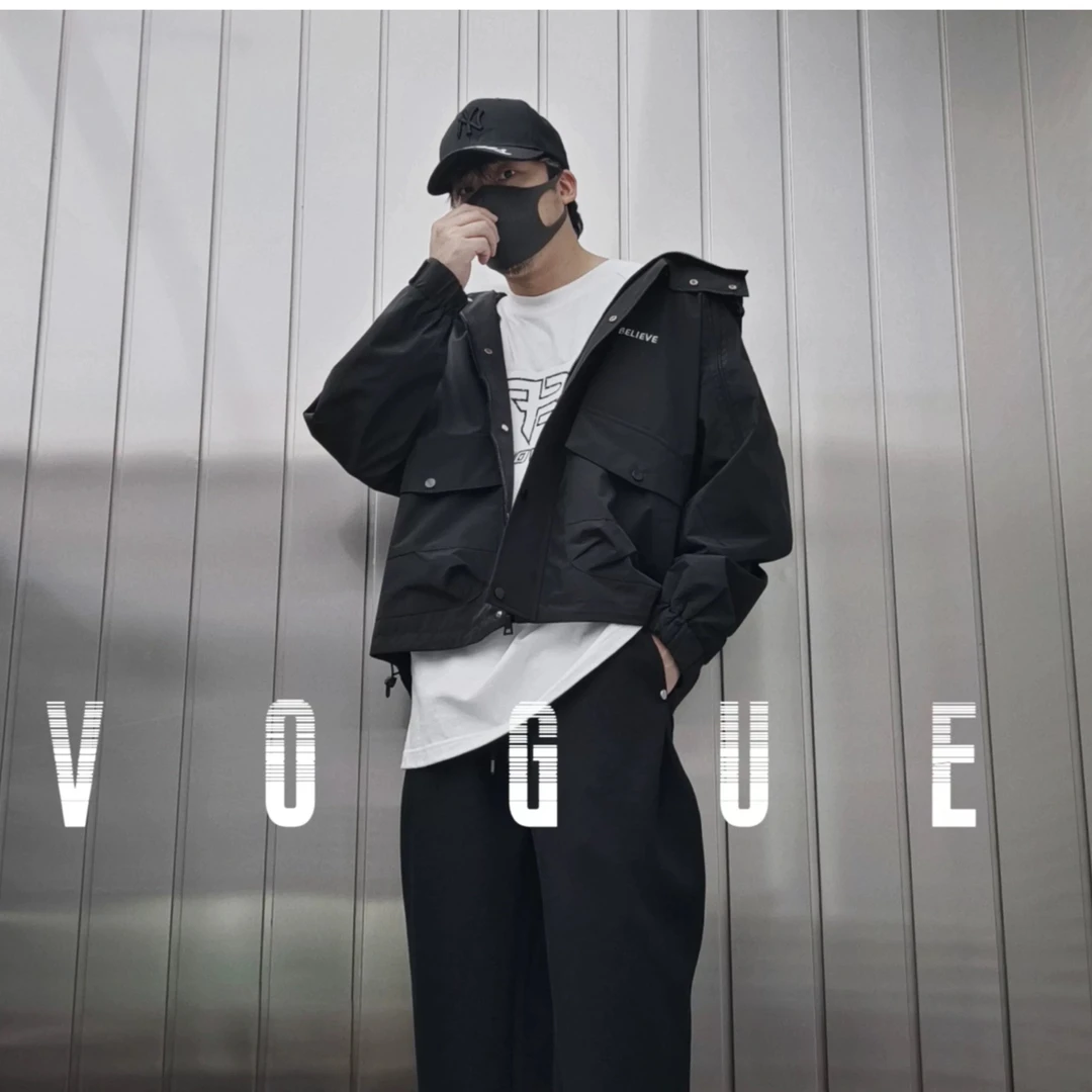 KB卡万邦耐磨常规款连帽多口袋长袖男夹克男士ins潮流外套