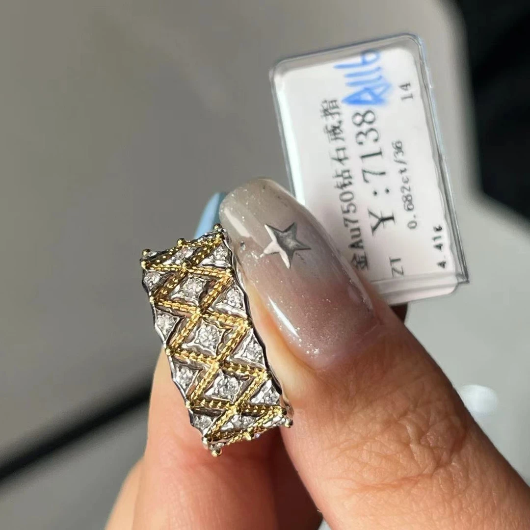 18k金au750戒指K黄分色商品编码A116