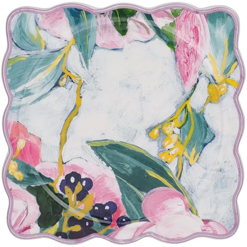 【TD家】15CM 杯垫 油画玫瑰 比萨 玫瑰集 高骨瓷