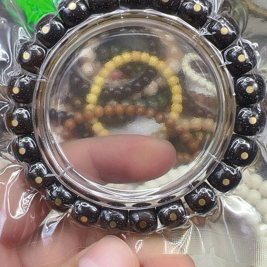 手串星月菩提81殿堂黑金玉华星月菩提单圈10钉