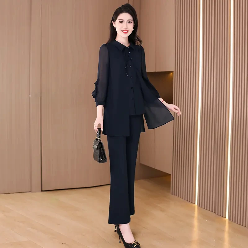 【可蓓儿】2025初秋一整套穿搭高级感女装新款新中式长袖贵夫妈妈装