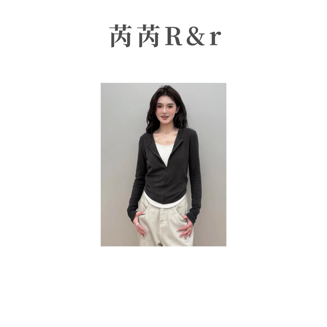 芮芮Rr-“S腰”秋季新款百搭时尚休闲潮流长袖T恤