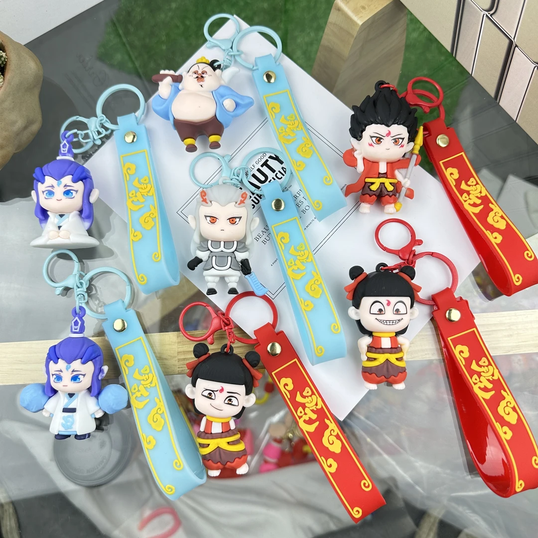 最后三天清完为止全网低价哪吒PVC环保材质钥匙扣挂件背包挂件