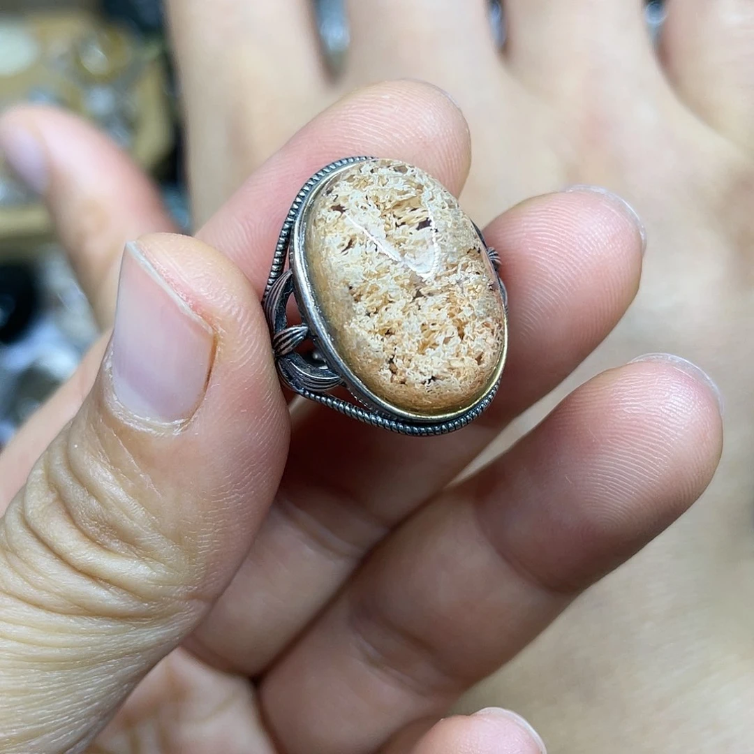【闪购商品】银S925镶嵌珠宝半成品水晶戒指