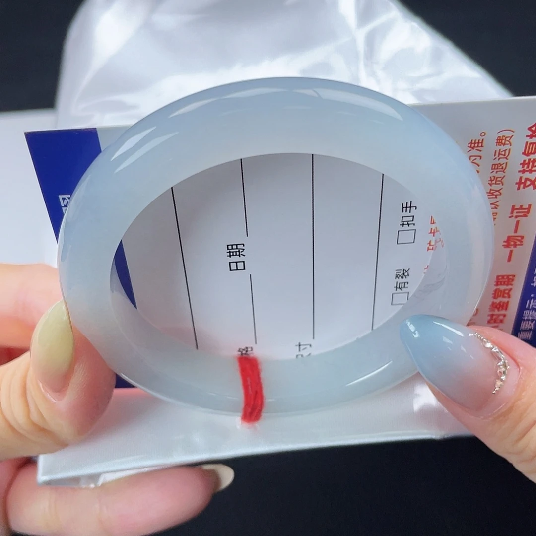 翡翠手镯未镶嵌5912-蓝紫果冻底-美人条