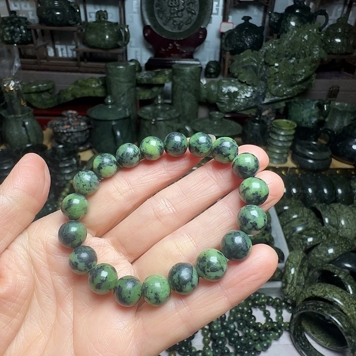 未镶嵌蛇纹石玉手串10cm