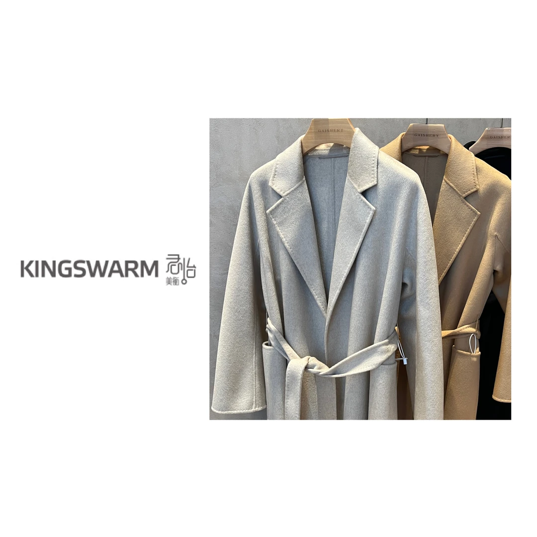 君怡【女士新款浴袍风大衣】100山羊绒