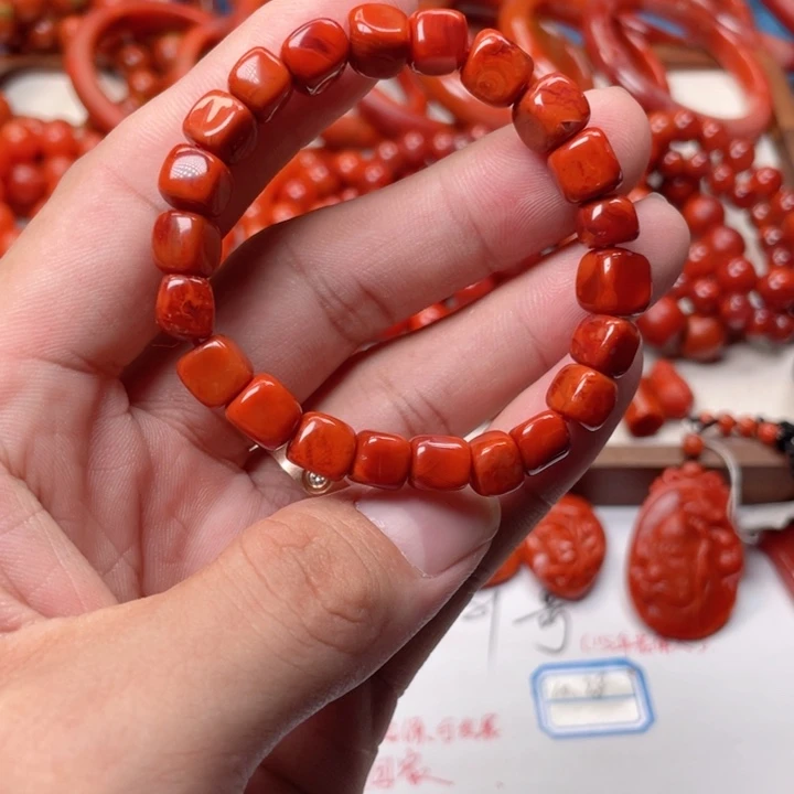南红玛瑙未镶嵌手链