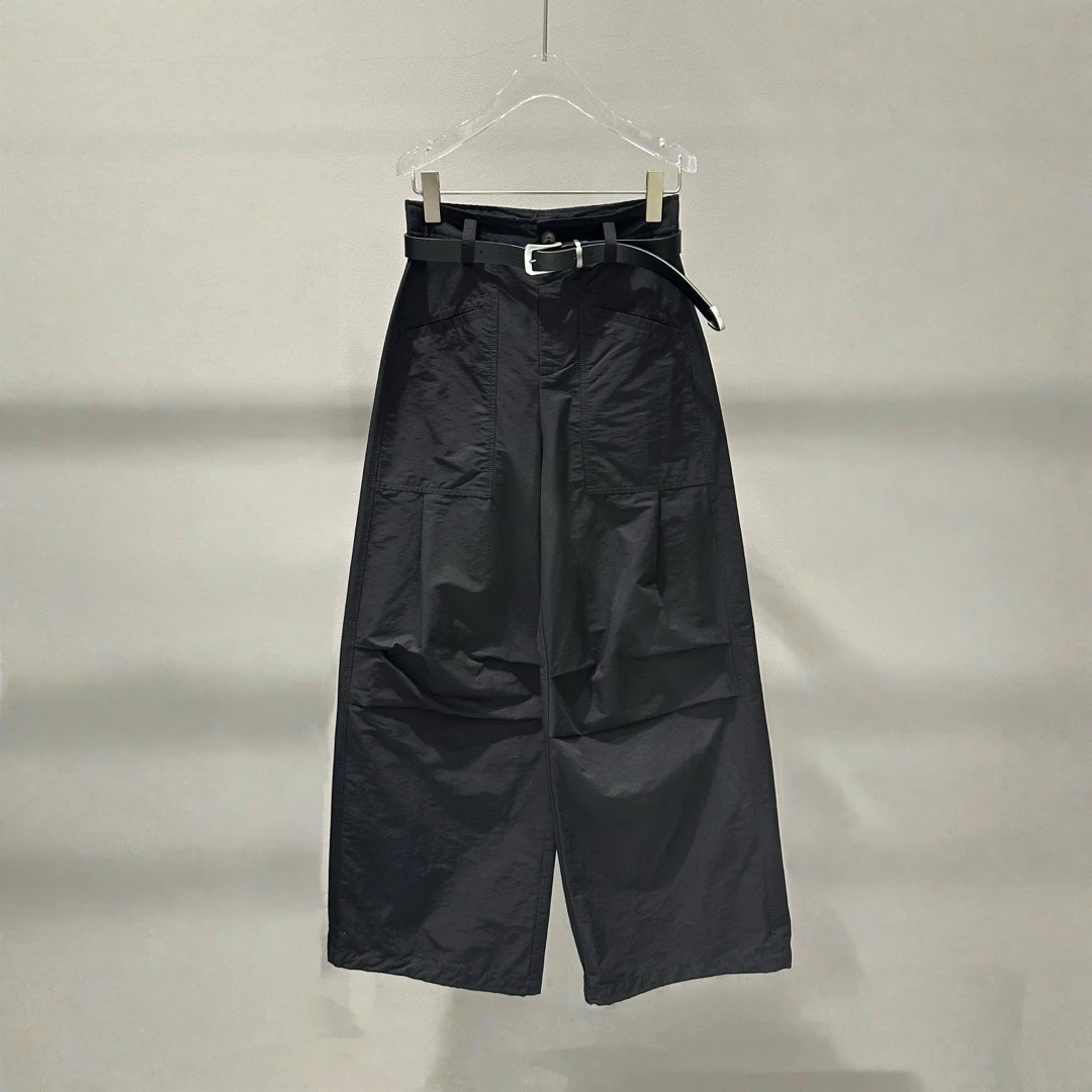 艾家2025春新款休闲百搭高腰直筒显瘦潮流工装阔腿休闲裤3040