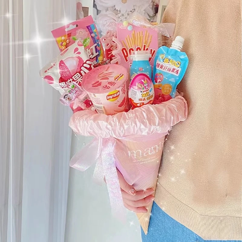 六一儿童节创意礼物冰淇淋零食花束diy手工材料包全套送闺蜜小孩
