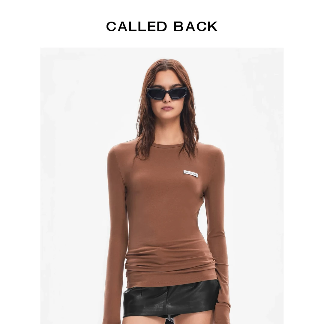 Calledback官方直发秋款经典LOGO复古休闲修身打底上衣长袖T恤女