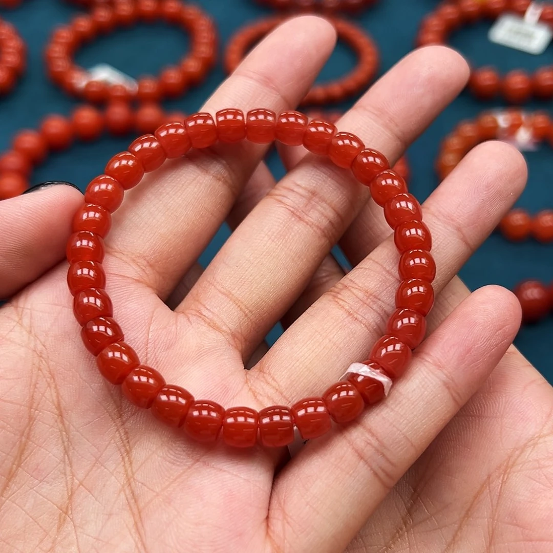 南红玛瑙未镶嵌手串保山珍藏级冰红6