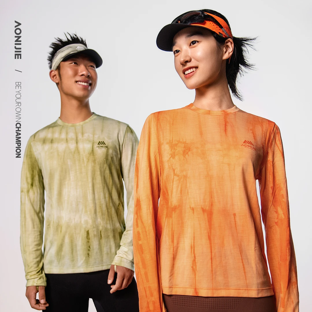 奥尼捷羊毛长袖户外运动速干衣女吸湿透气越野跑徒步T恤训练服男