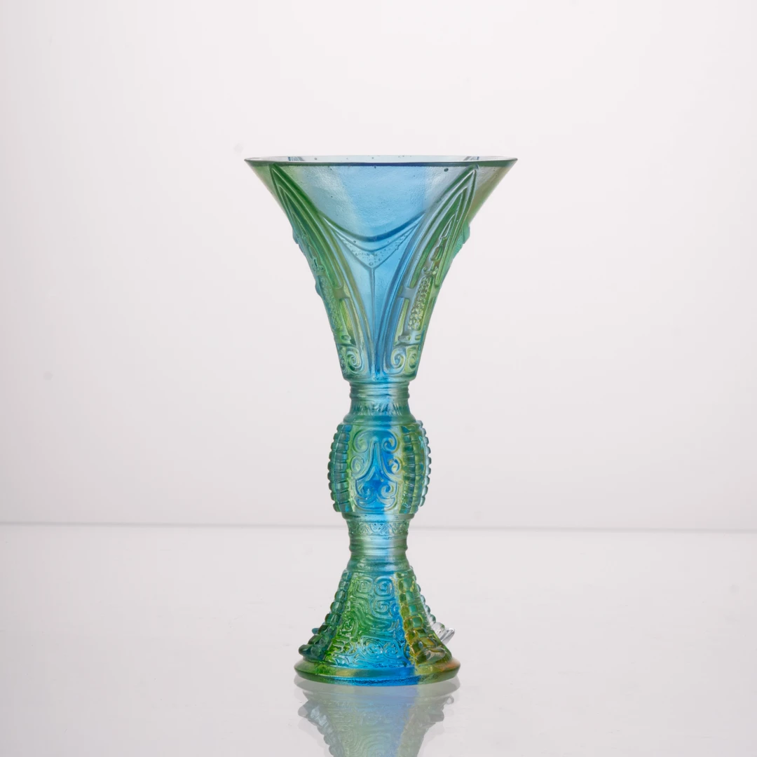 采莲东方美学会客厅【共饮杯】极简轻奢新中式书置物架摆件