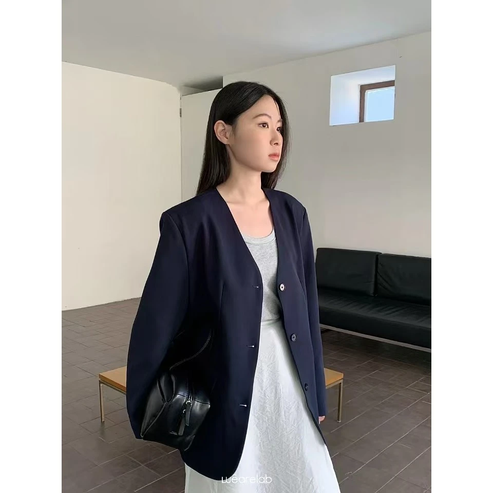 【NO退NO换】22681#韩系高级感V领气质通勤休闲西装外套