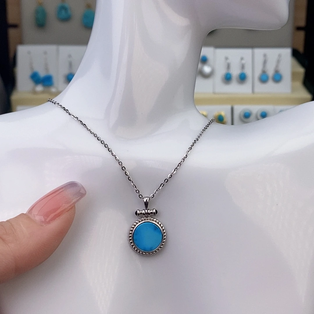 绿松石银S925镶嵌颈饰