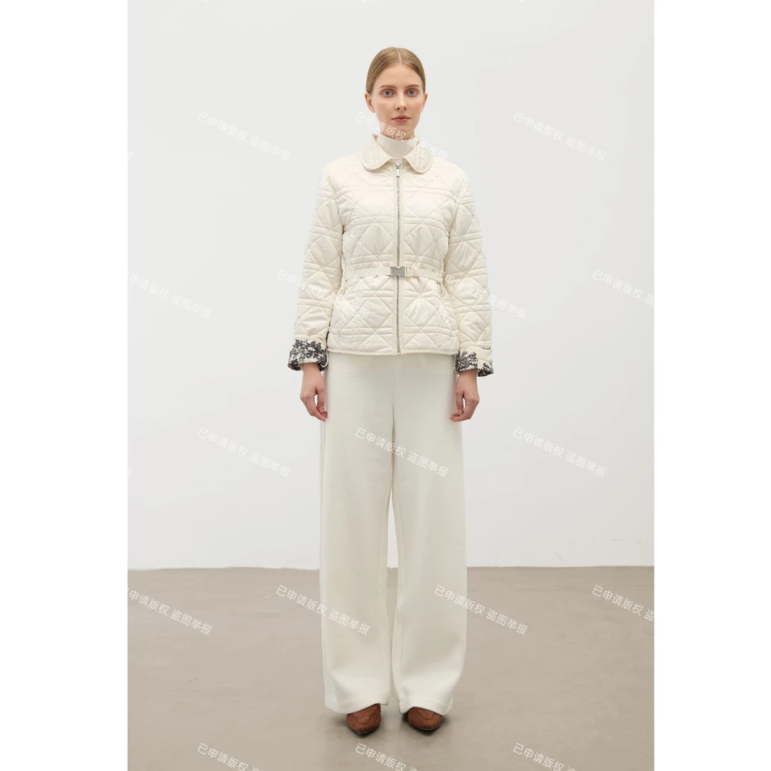 【团团】戴妃格纹茹依丛林内衬H型羊毛翻领外套0588