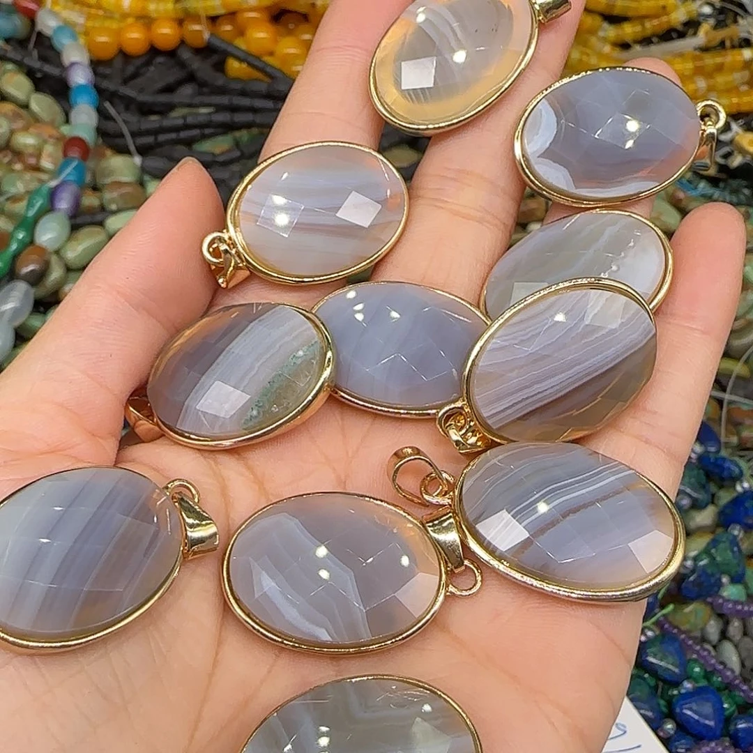 玛瑙/玉髓合金珠宝半成品灰玛瑙一个