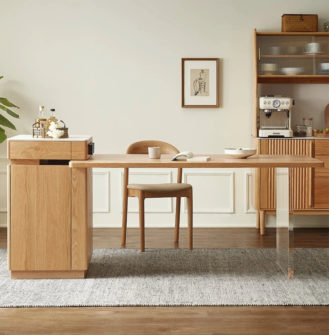 YSYS岛台板桌橡木实木餐桌岛台餐桌L7114