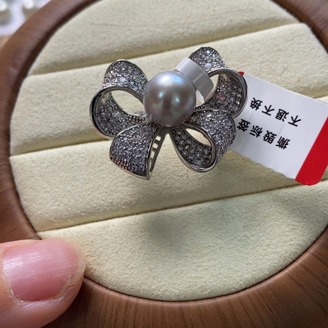 海水珍珠戒指银S925镶嵌