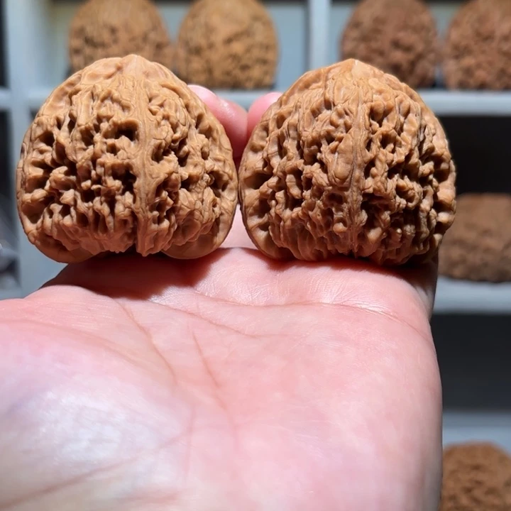 祥***珠吊坠文玩核桃44 三角将