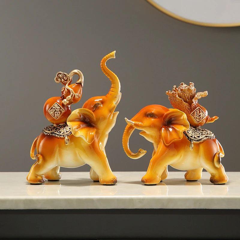 【师傅推荐】树脂工艺品大象新品创意玄关摆件电视柜酒柜客厅装饰品