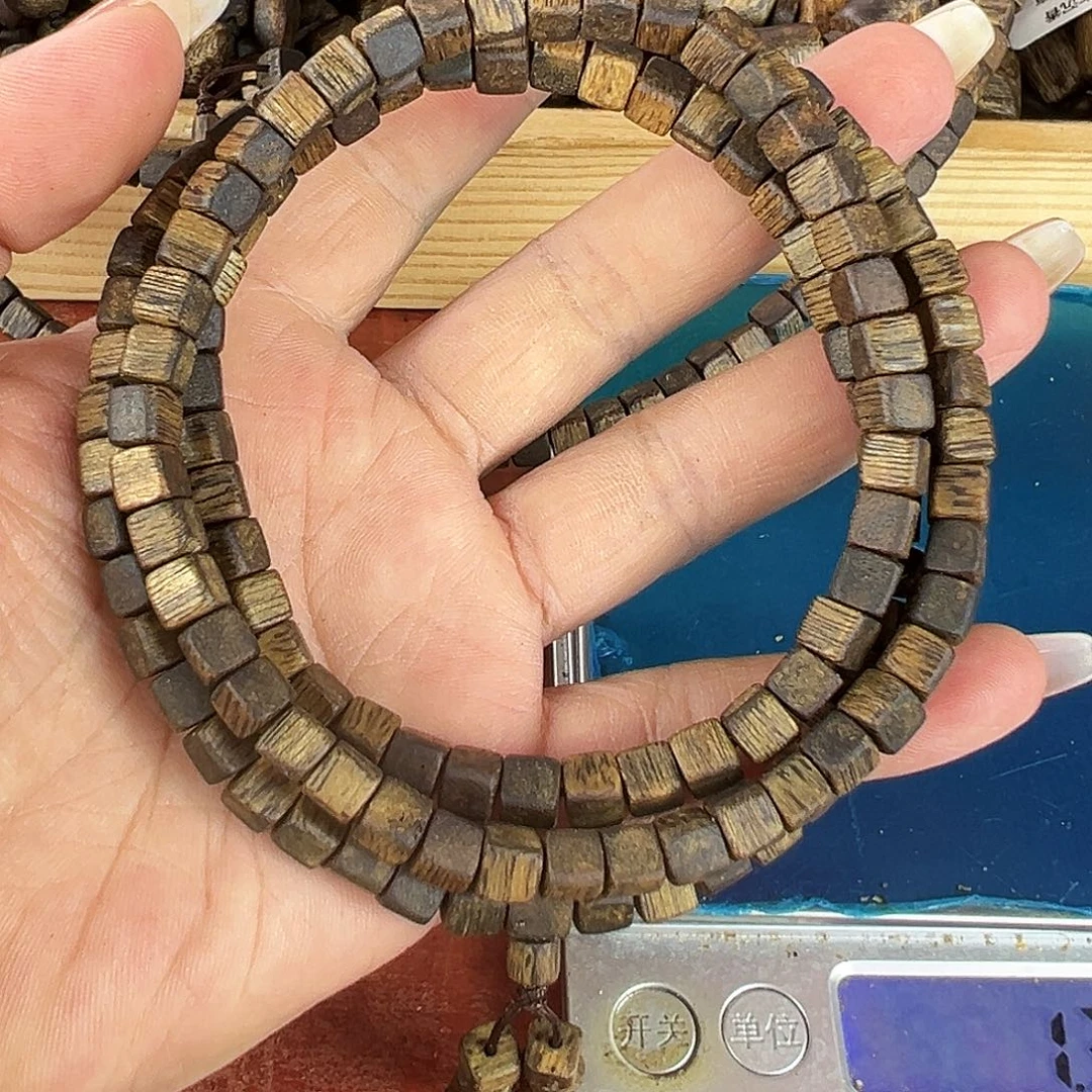 沉香碎屑沉香卡5方糖多圈17g乌身