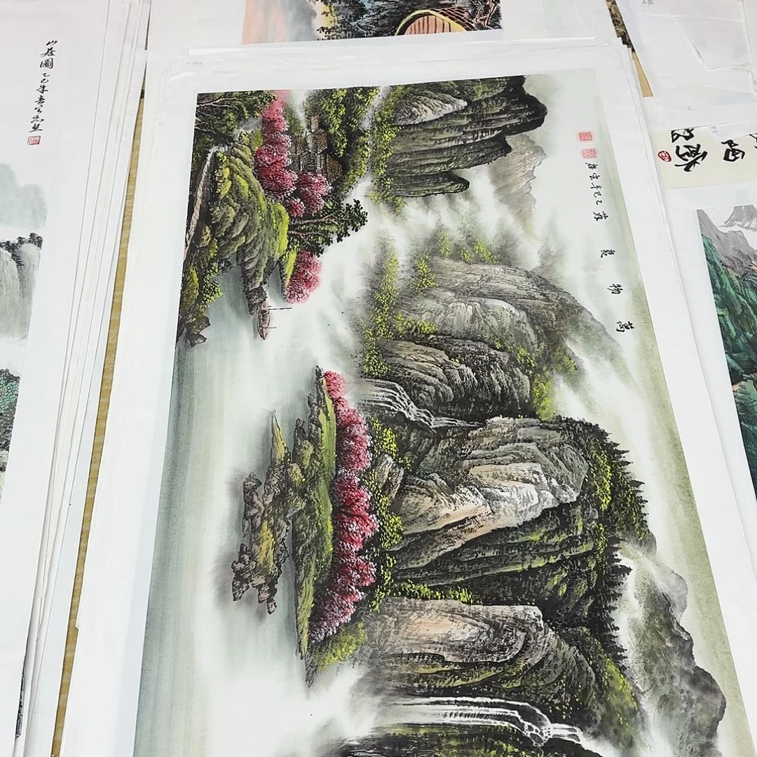 云***下国画四尺整纸手绘作品