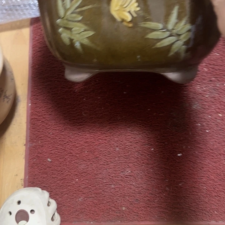 春***地完全开放紫砂贴画花盆